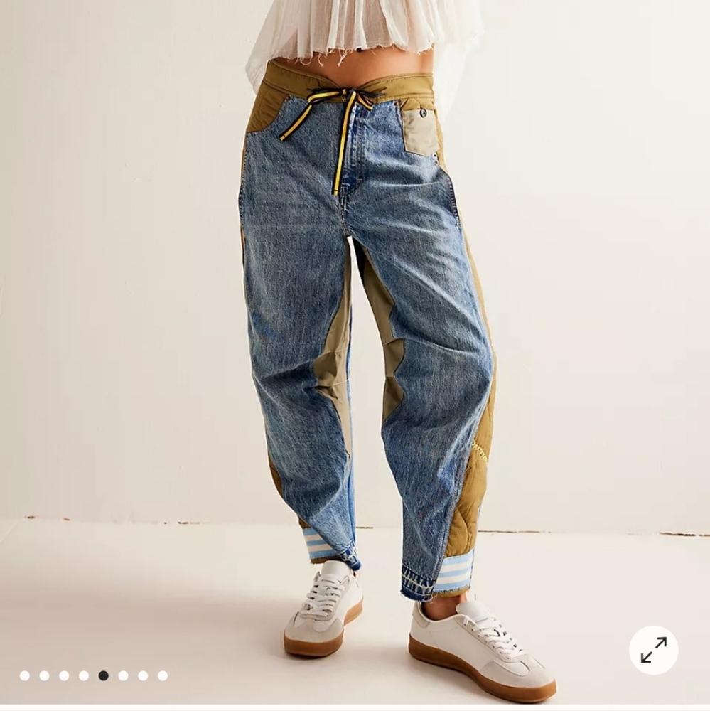 NWT "32" Free People Delton Piece Barrel Jean - Picture 5 of 12